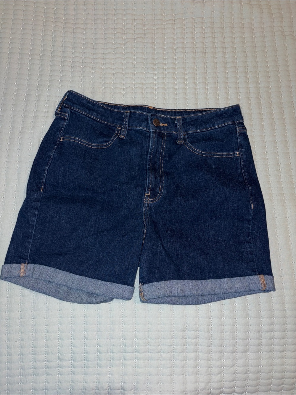 Old Navy Dark Blue Denim Cuffed Women's Shorts